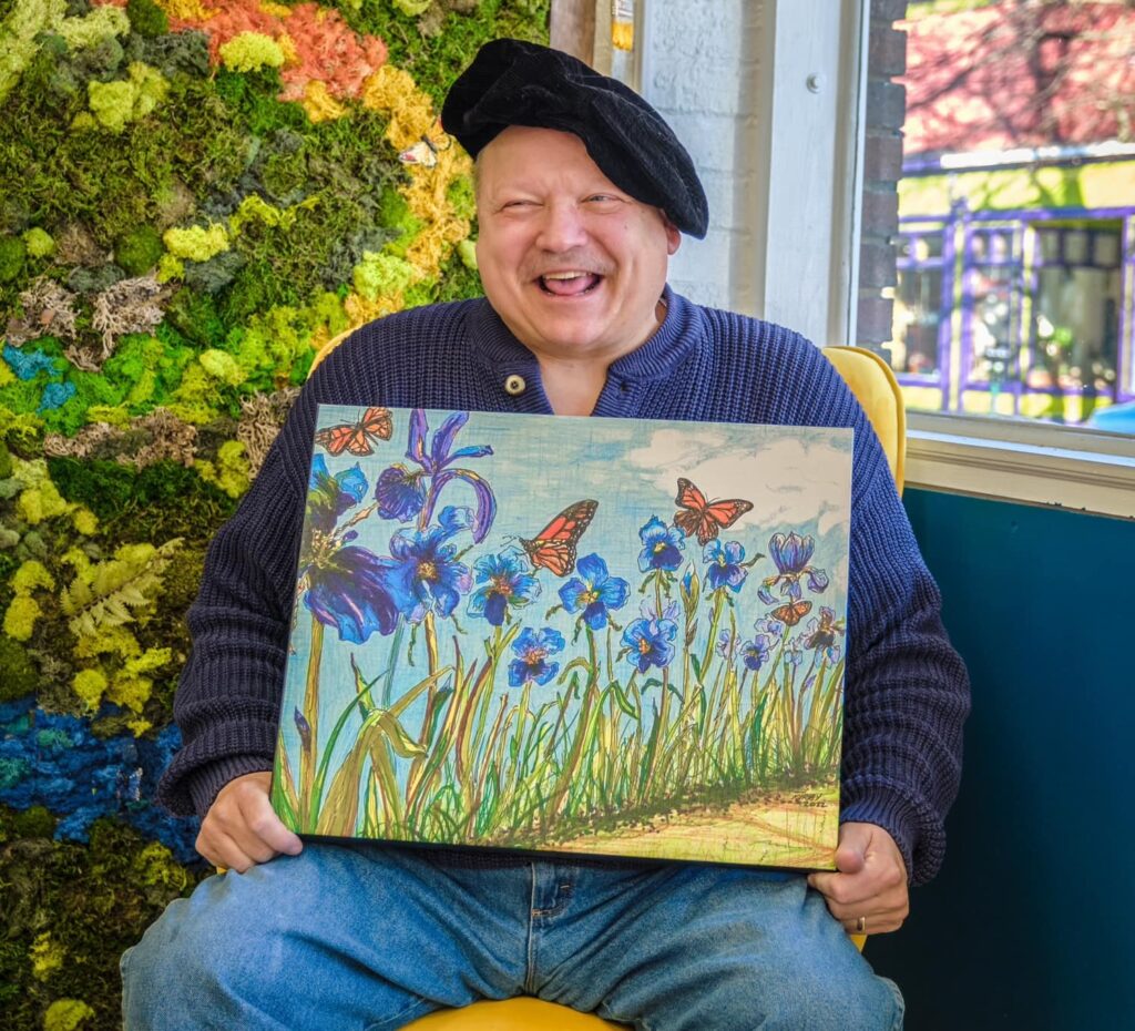 Senior painter showing off his work of art | Paint Therapy | Merely Creative, Martinsburg WV