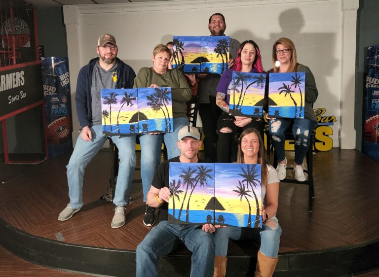 Group of couples showing their off their painting | Date Night | Merely Creative | Martinsburg WV