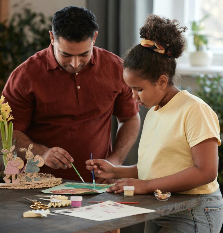 Dad and daughter painting together | Father's Day | Merely Creative, Martinsburg WV